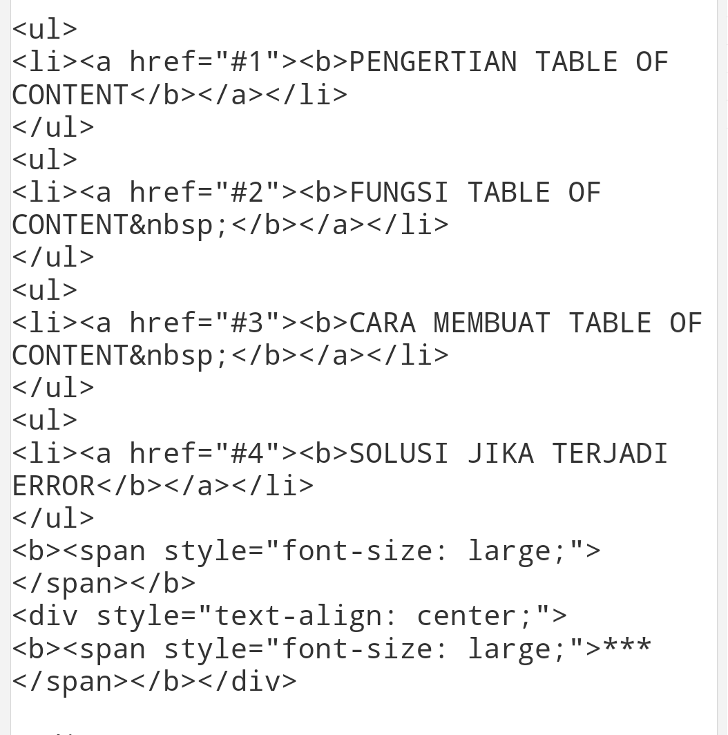 DIGITAL CARA MUDAH MEMBUAT TABLE OF CONTENT UNTUK BLOGGER DENGAN JUMP