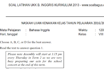 Soal Uas Genap Bahasa Inggris Kelas 8