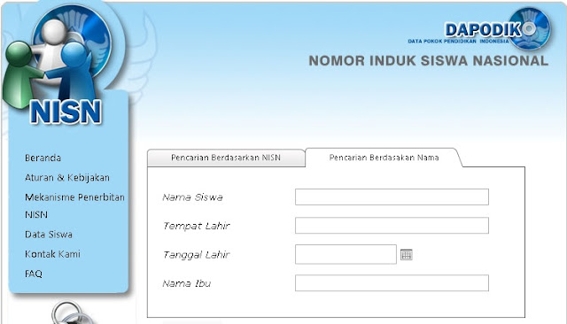 NISN berdasarkan nama siswa