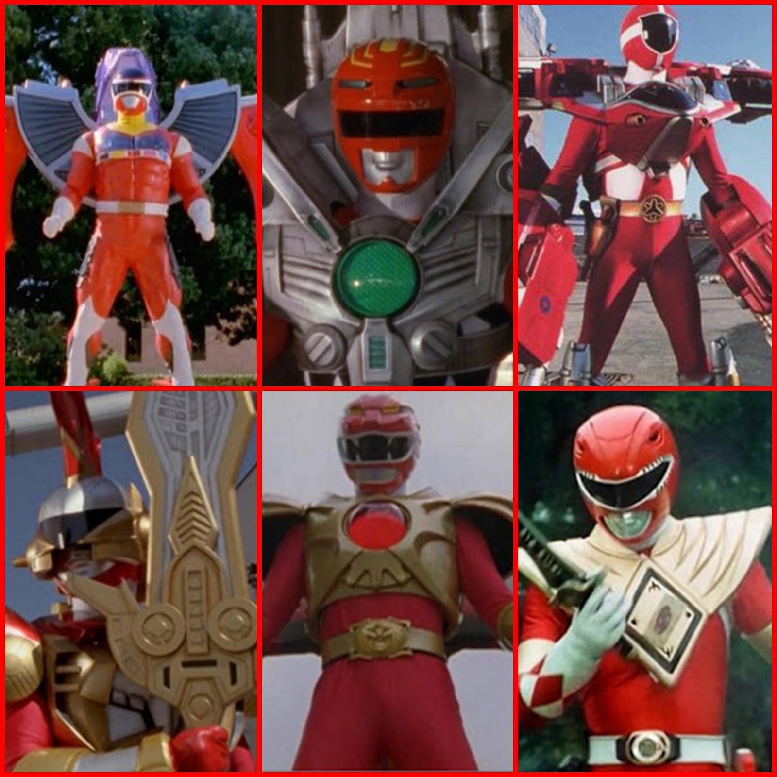 All Red Ranger Battlizers In Power Rangers.