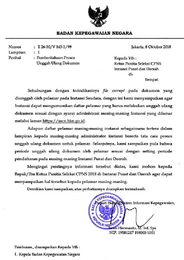 Surat Resmi Bkn