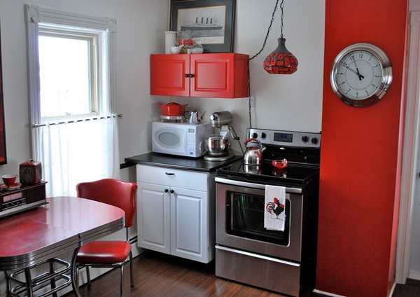Desain Dapur Modern Warna Merah