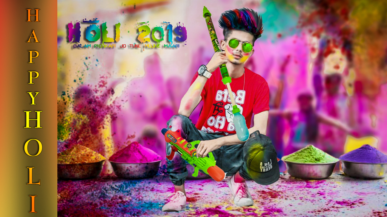 Happy holi 2019 photo editing picsart and lightroom background change,  Happy holi background download - LEARNINGWITHSR