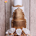 Golden wedding cake