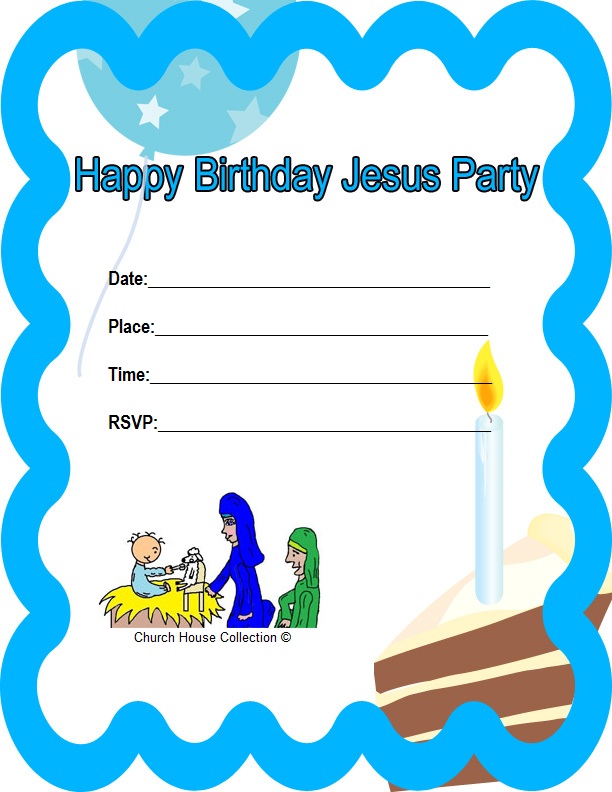 Church House Collection Blog Printable Happy Birthday Jesus Invitations