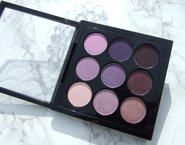 Eyes on mac times nine palettes purple swatch beauty blog review