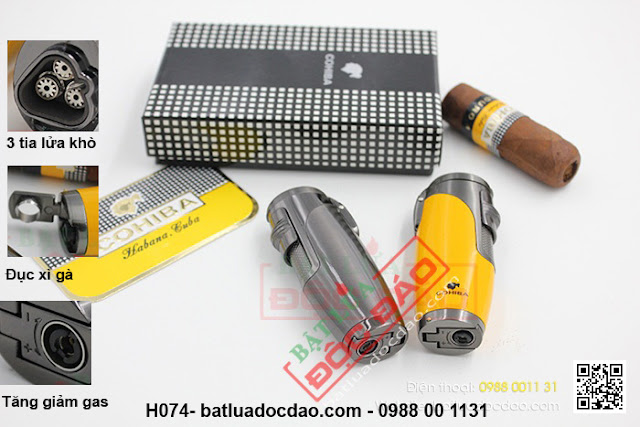 Bật lửa hút xì gà (cigar) Cohiba 3 tia lửa khò cực mạnh Bat-lua-cao-cap-cohiba-h074