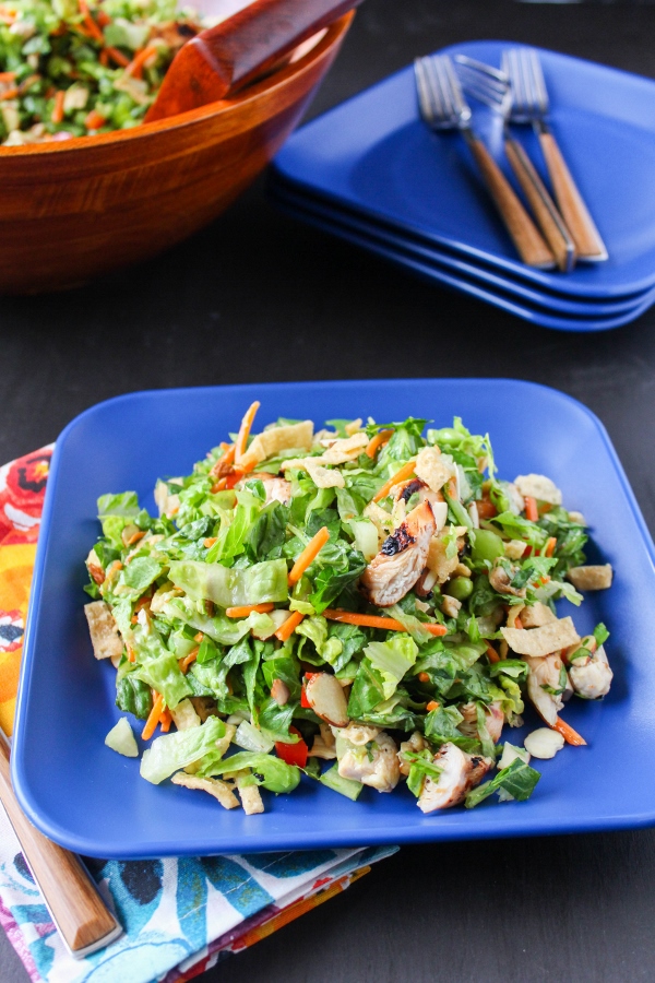 This flavor packed Sesame Chopped Chicken Salad is a perfect dish for summer BBQ's, potlucks, or just for family dinner!