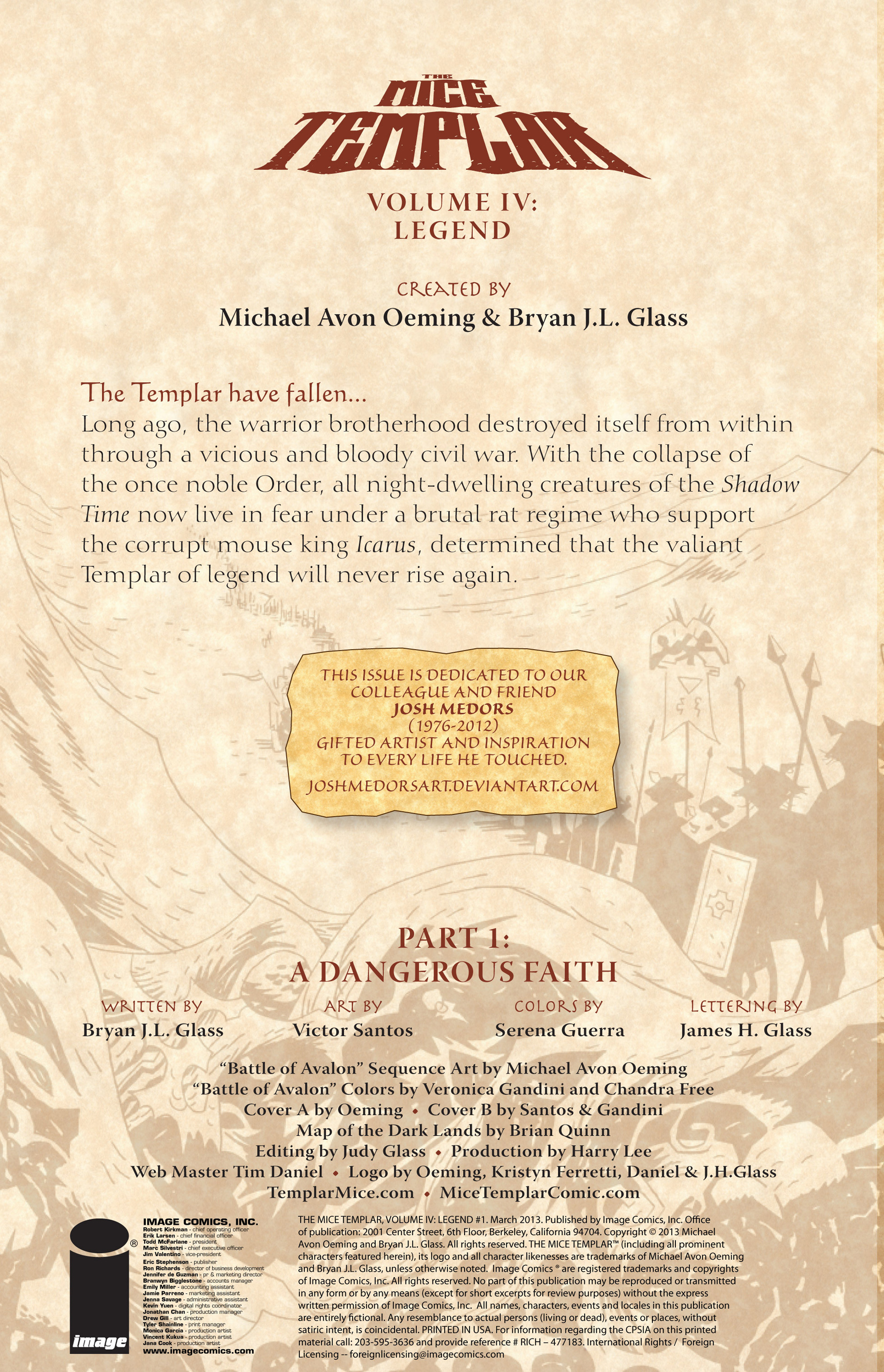 Read online The Mice Templar Volume 4: Legend comic -  Issue #1 - 2