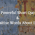 38 Powerful Short Quotes And Positive Words About Life