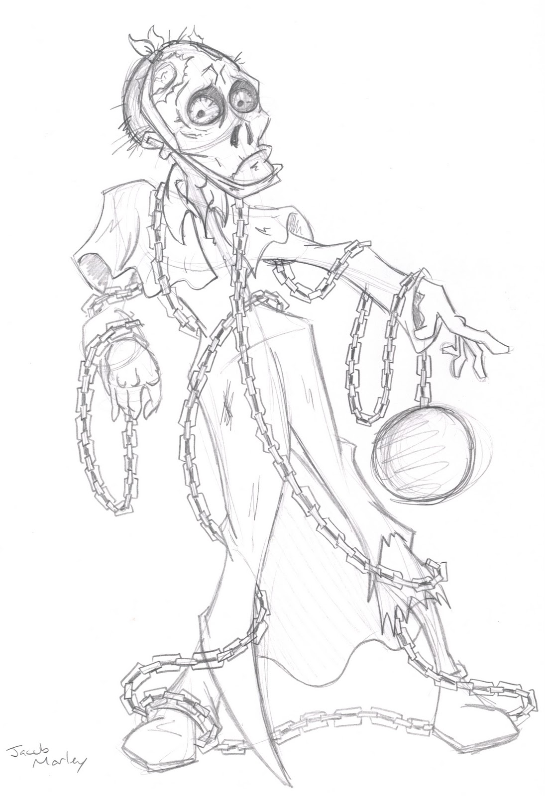 a christmas carol jacob marley coloring pages - photo #17