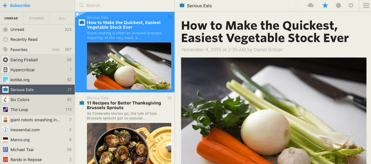 Feedbin feed reading platform