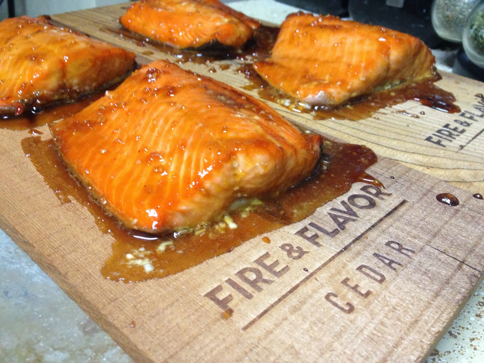 Out of the Oven Cedar Plank Salmon with Maple Glaze