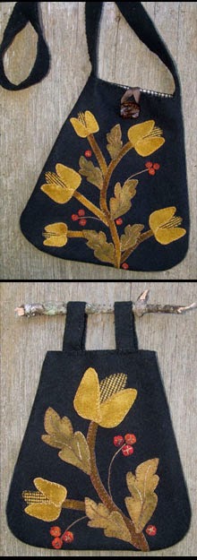 Thistle Dew Wool Applique 2 Patterns in 1 Gathering Bag & Shoulder Bag