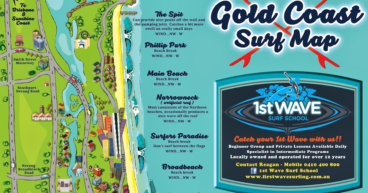 Surfboard Hire Gold Coast GOLD COAST SURF MAP