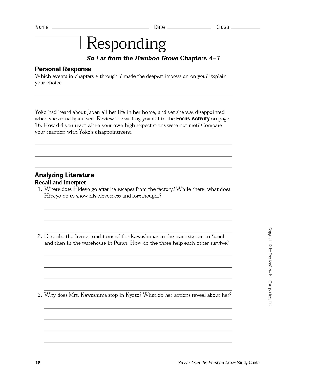 mochi thinking Study Guide for So Far from the Bamboo Grove