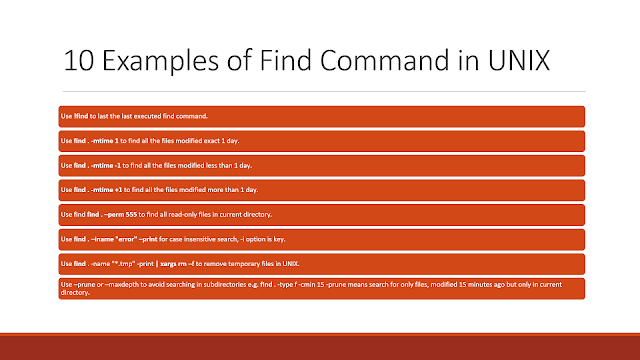 10 Examples of find command in UNIX