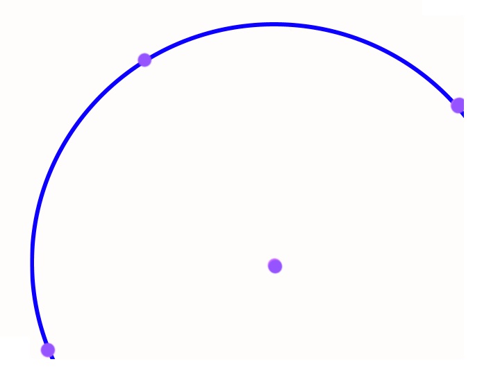 OpenSCAD Snippet Pad Circle defined by three points (2d)