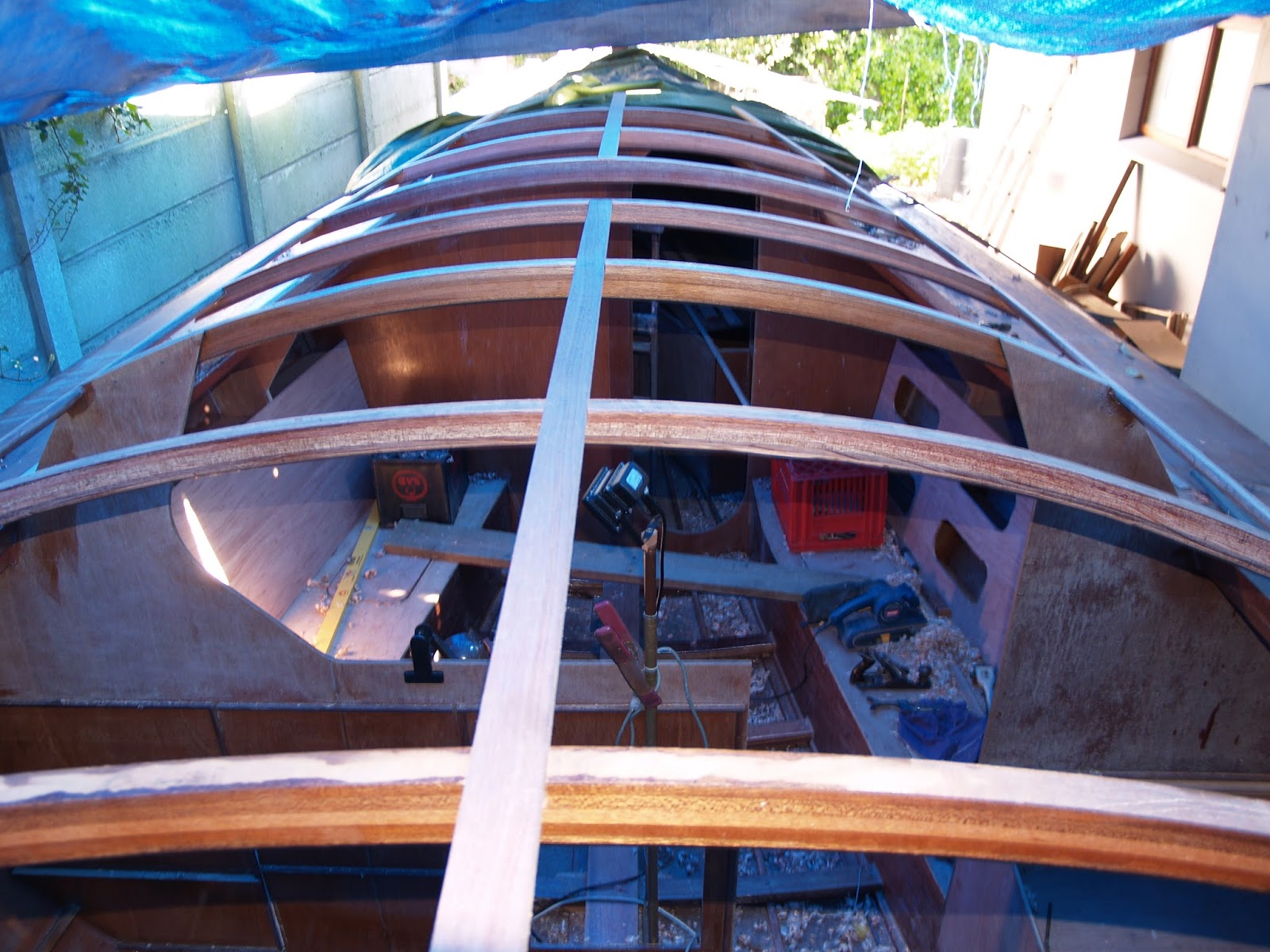 Jahazi Cabin Construction Beam Clamps And Roof Beams Installation