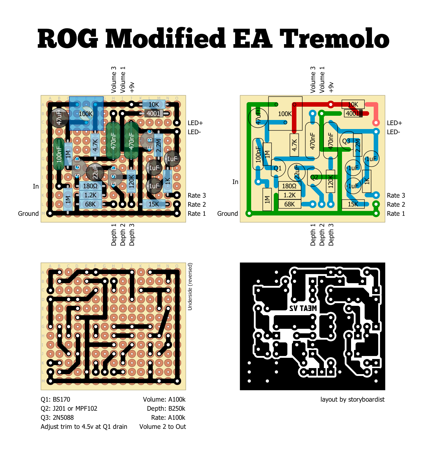 Perf and PCB Effects Layouts: Run Off Groove Modified EA Tremolo