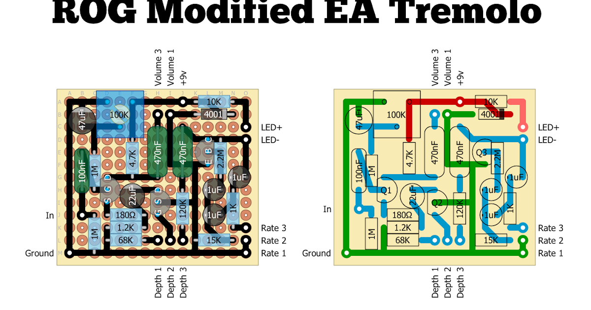 Perf and PCB Effects Layouts: Run Off Groove Modified EA Tremolo