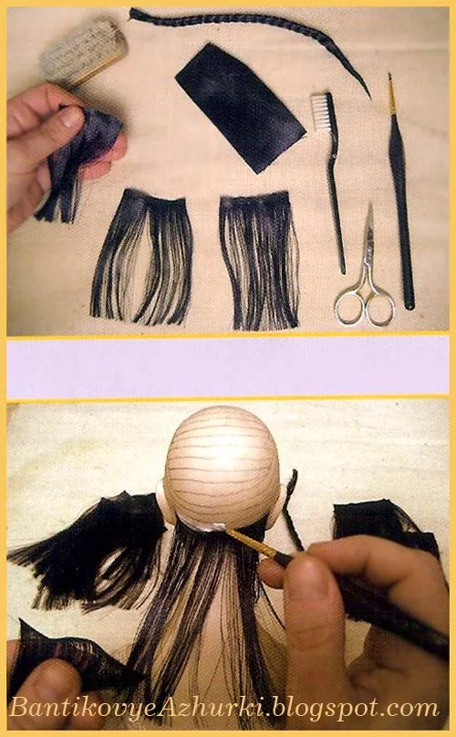 как делать волосы для куклы из ленты