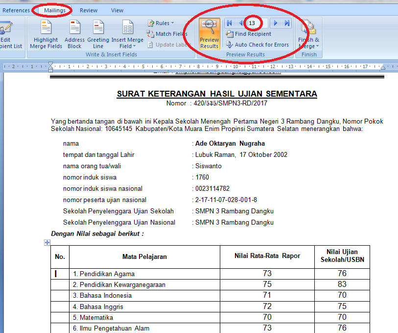 Contoh Skhu Sementara 2020 Dan Cara Membuatnya Dengan Mail