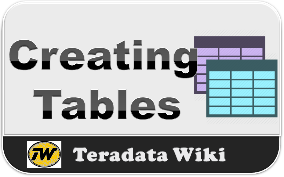 Teradata Wiki Creating Tables