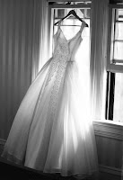 Wedding Dress Backlit by Window