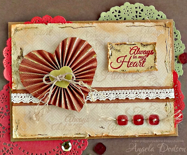 Pollypurplehorse is crafty Accordion Heart Card