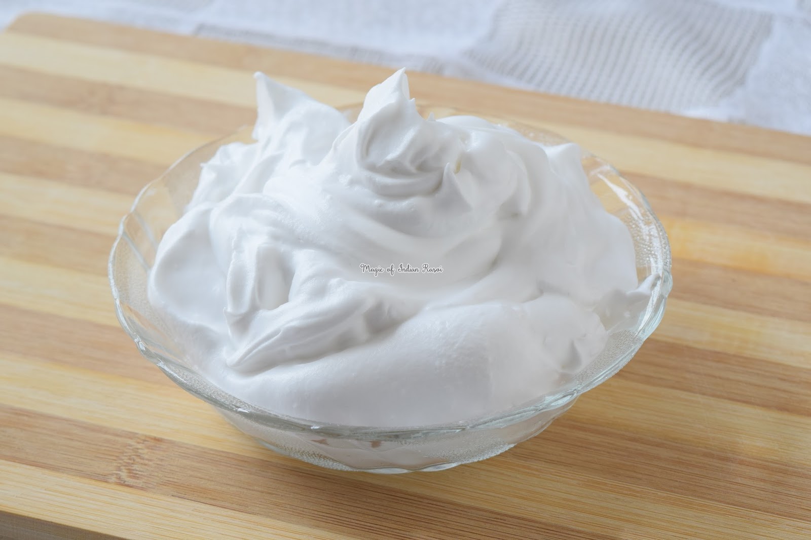 How to Whip Cream to Stiff Peaks (Non Dairy) Recipe - नॉन डेयरी व्हिप्पड क्रीम बनाने का तरीका - Priya R - Magic of Indian Rasoi