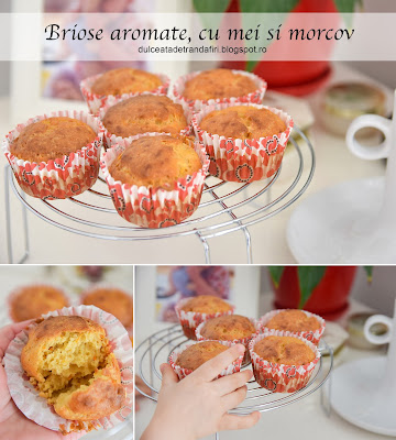 Briose aromate, cu mei si morcov