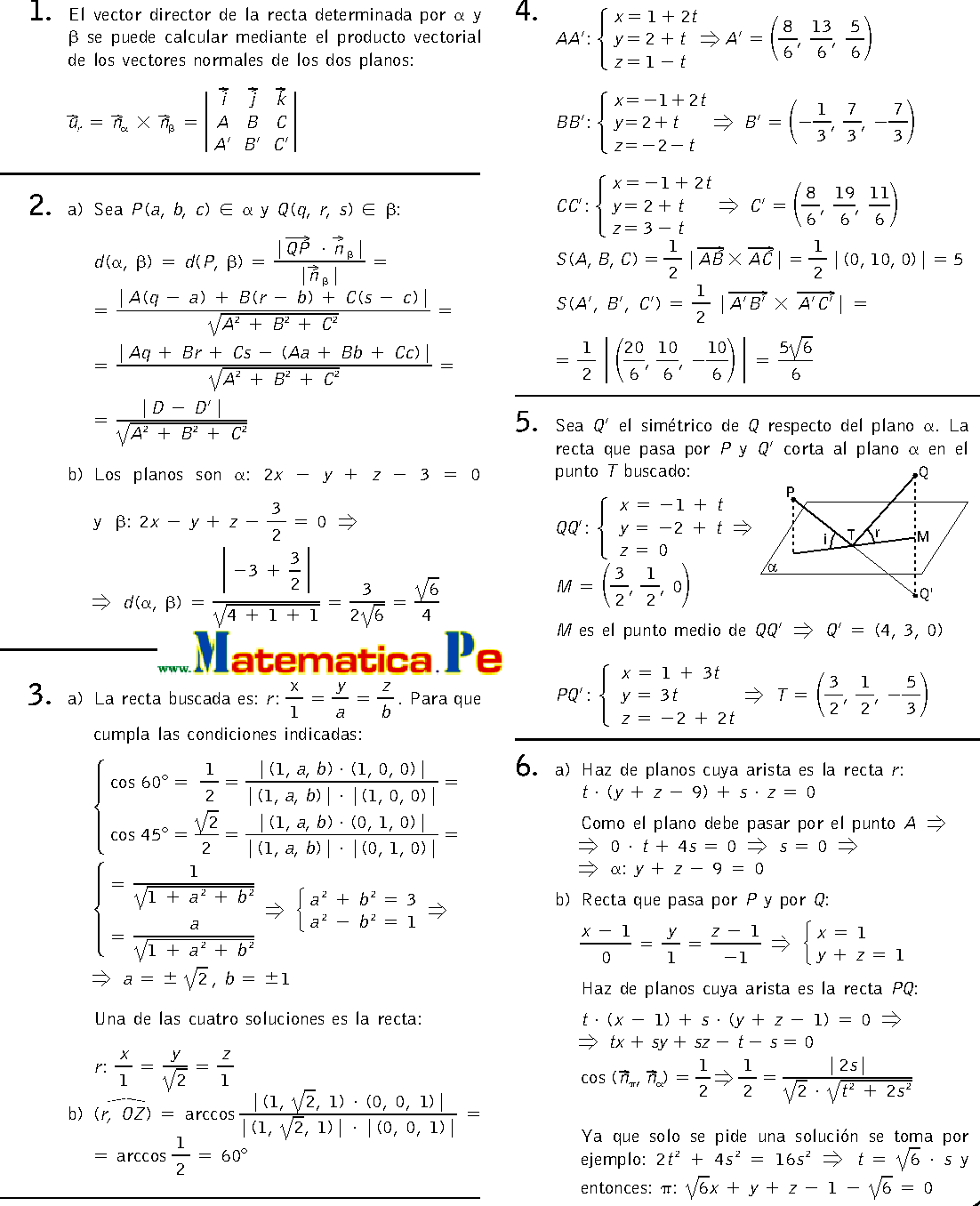 Propiedades Metricas Ejercicios Resueltos Matematicas 2 Bachillerato Pdf