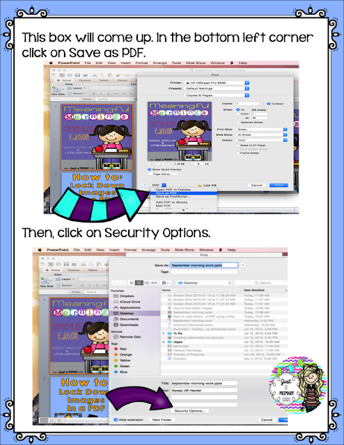 Just a Primary Girl - How to Lock Down Images on a PDF using a Mac 2