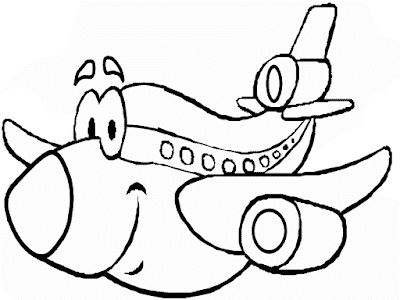 Gambar Mewarnai Pesawat Terbang - 1