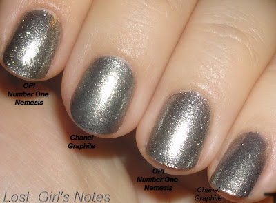 chanel graphite and opi number one nemesis comparison