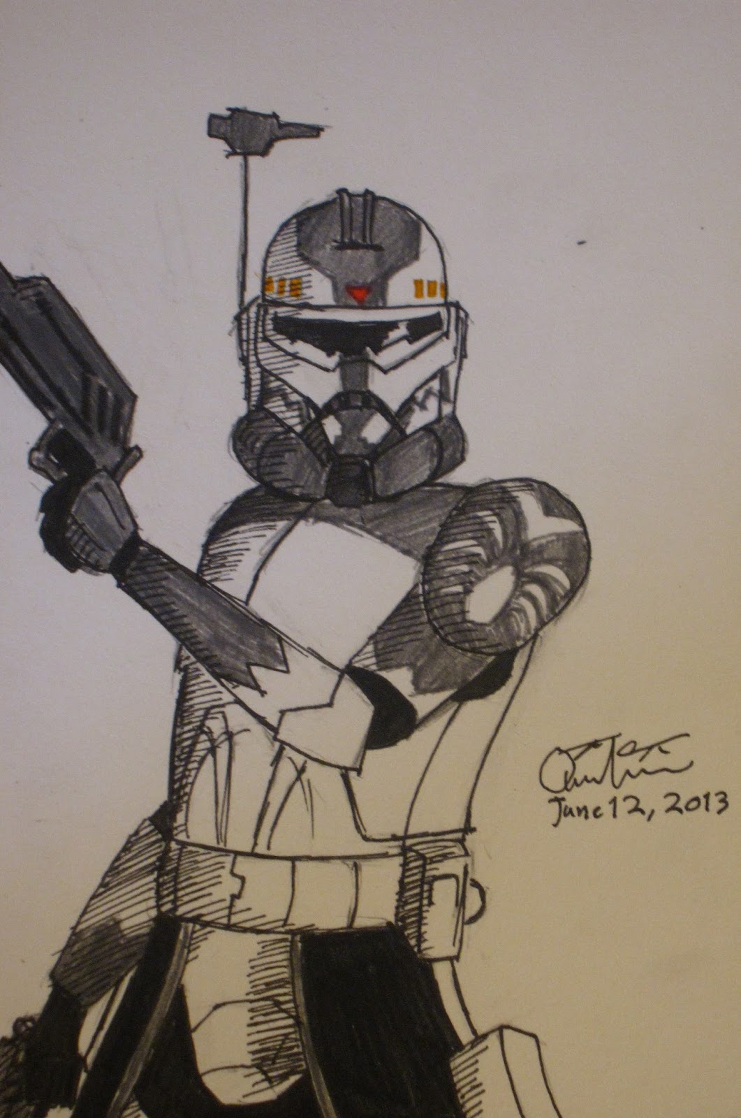 Clone commander wolffe drawing 265761-Clone trooper cody drawing