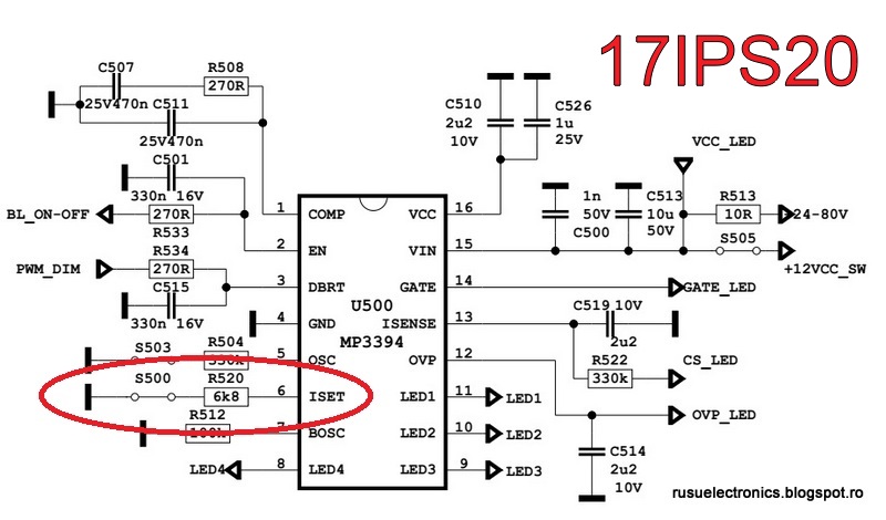 Rusu Electronics: 17IPS20 - modificare curent backlight