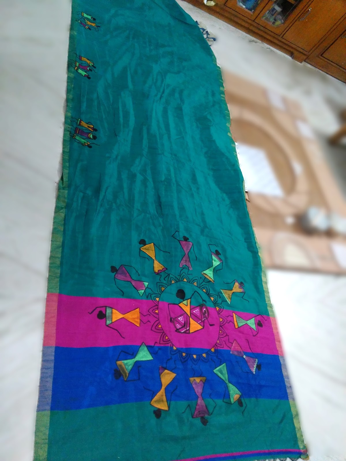 Beautiful Customized Saree Design Painting