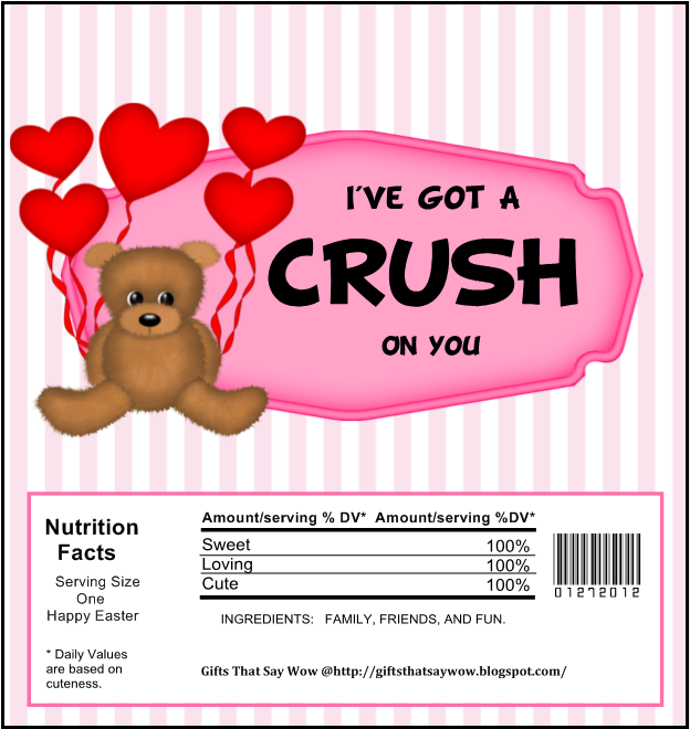 Ts That Say Wow Fun Crafts And T Ideas I Ve Got A Crush On You Free Printable Valentine