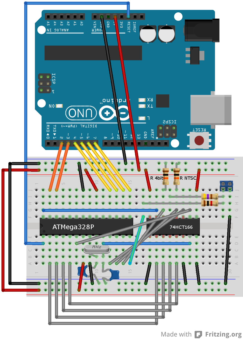 Tynemouth Software: Arduino 80x25 TV Video Output Library V0.2