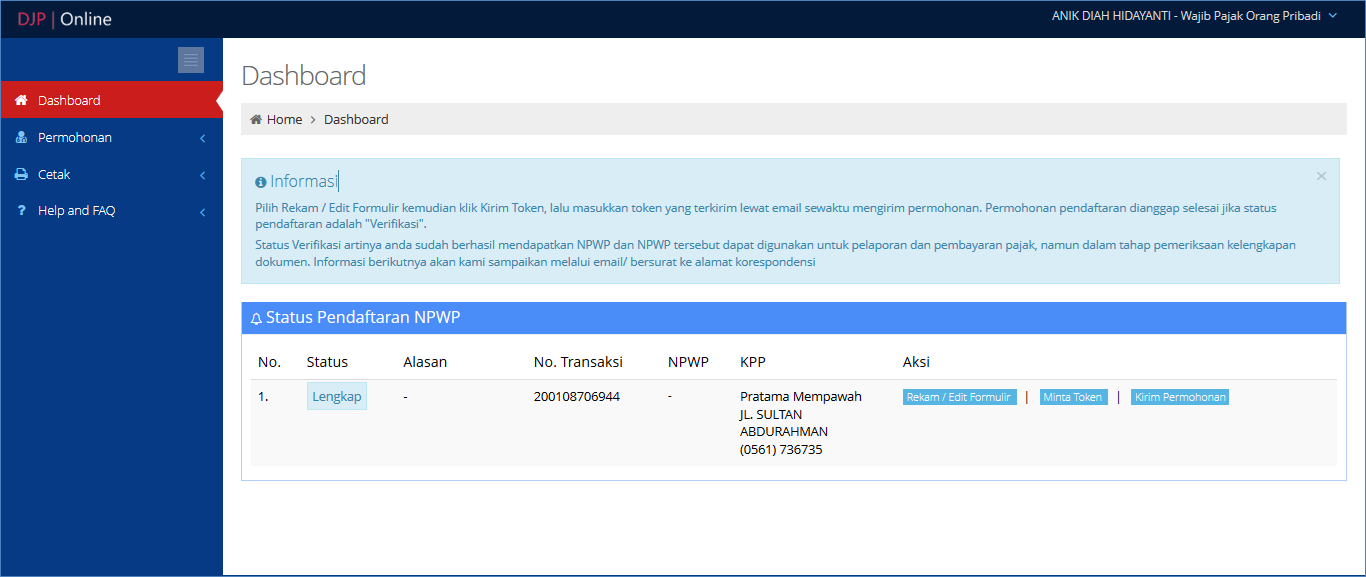 Cara Membuat NPWP Online Bagi Yang Belum Bekerja - TeachMeSoft
