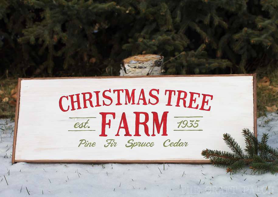 Christmas Tree Vintage Wooden Sign