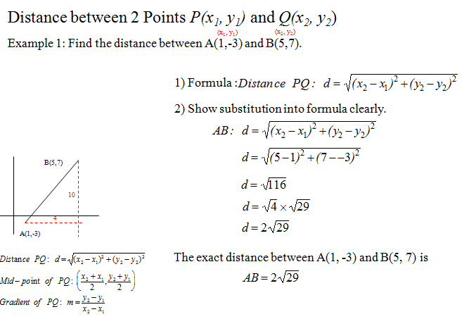 BASIC Point Formulas Distance, Midpoint, Gradient,section formula,