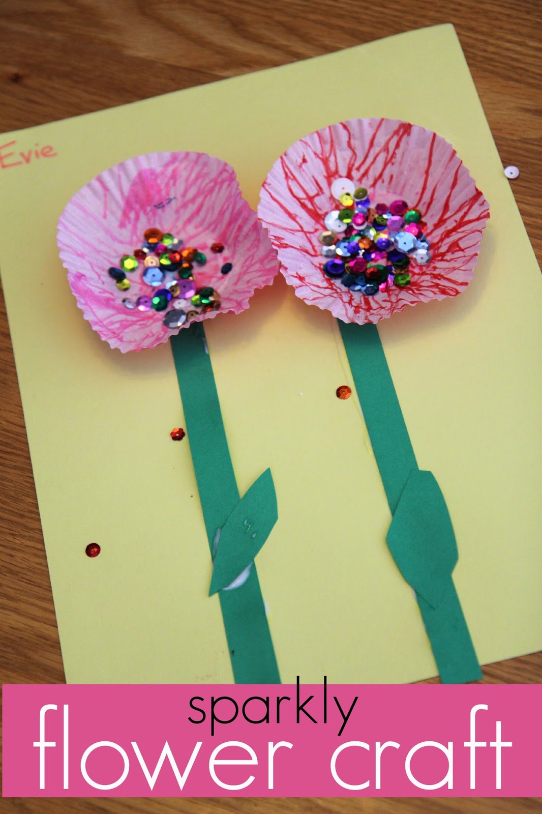 sparkly flower craft for kids: teachmama.com