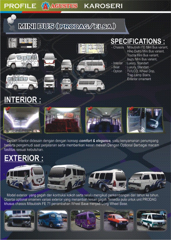 Karoseri Catur Bus: Brosur Karoseri AGUSTUS Magelang