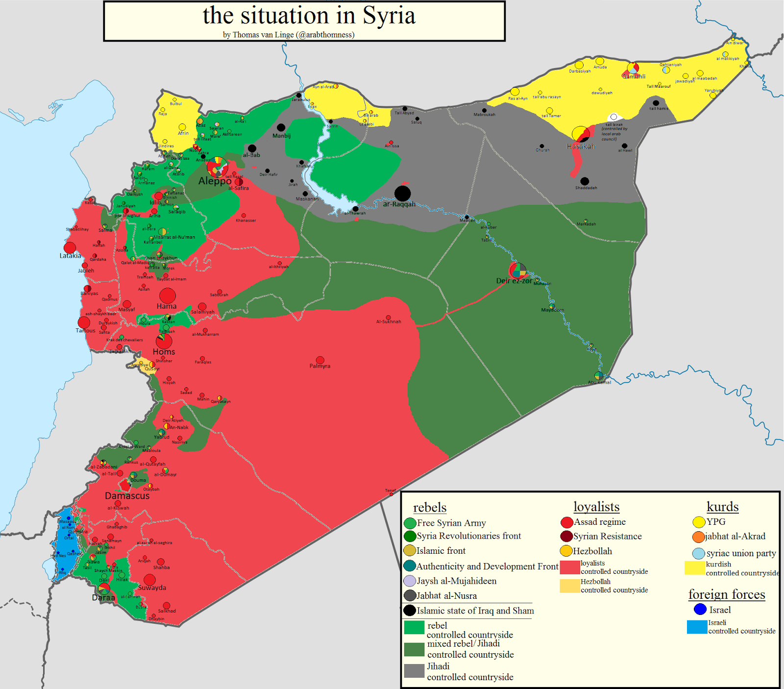 Syria War Map and ISIS Map - Free Printable Maps