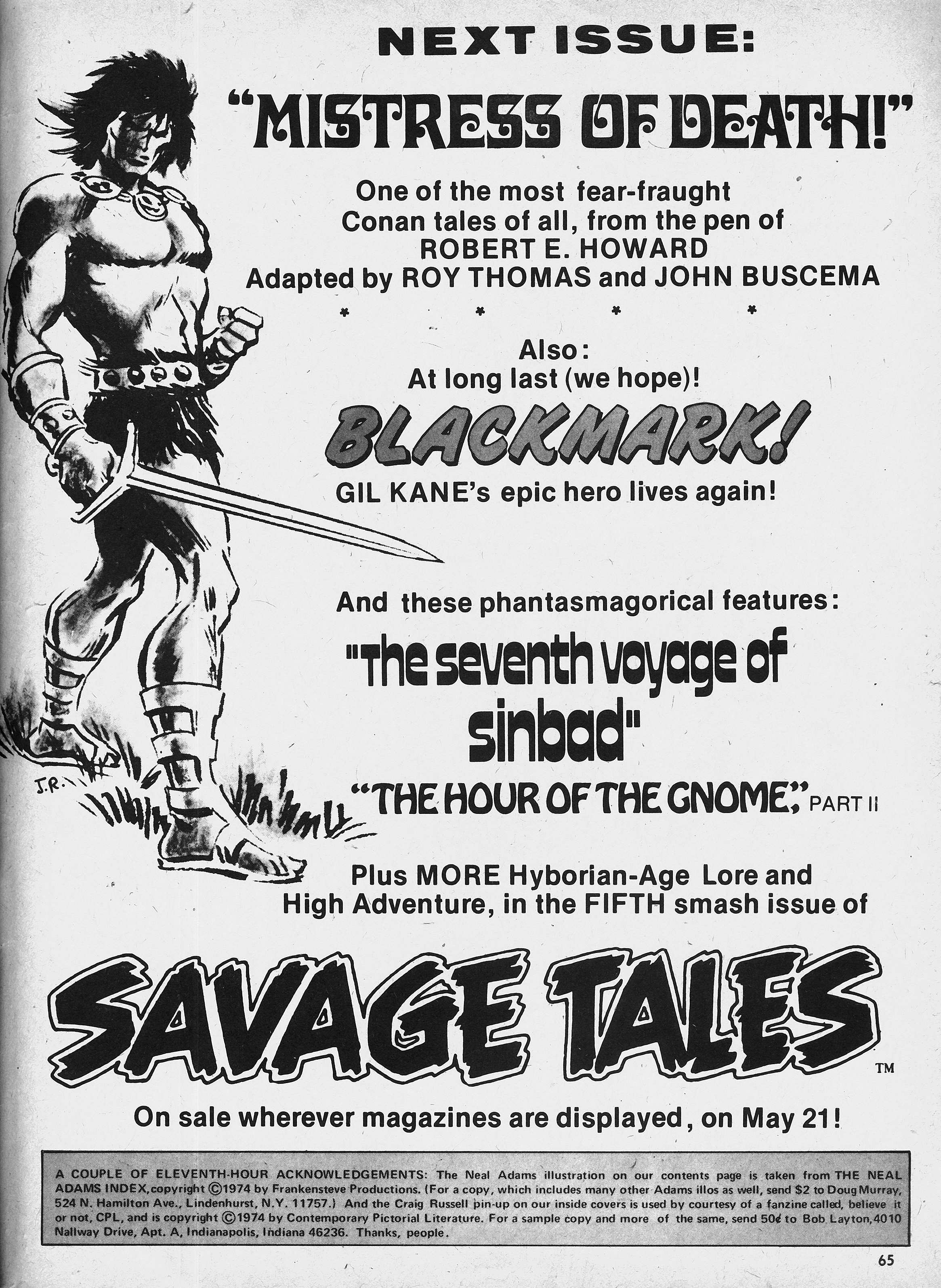 Read online Savage Tales comic -  Issue #4 - 65