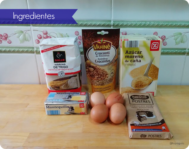 ingredientes brownie de chocolate negro receta / dark chocolate brownie recipe