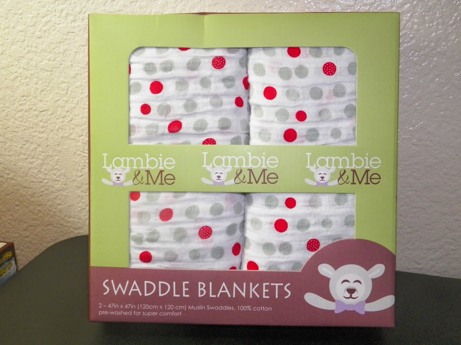 mygreatfinds Lambie & Me Just Dots 2Pack Swaddling Blankets Review + Giveaway 7/14 US